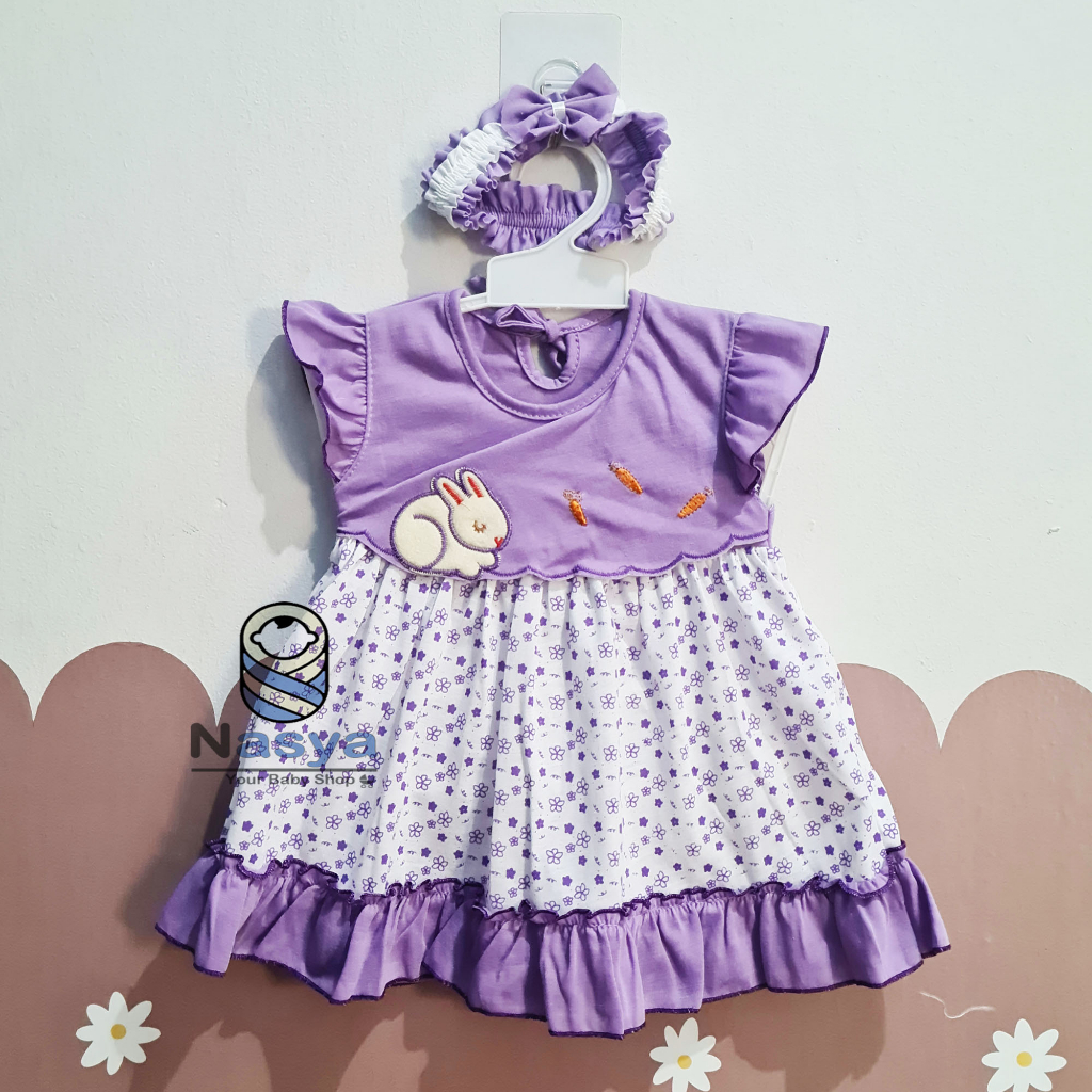 [P-009] Dress Bayi (0-6 bulan) / Setelan Bayi Perempuan Motif Girl Renda