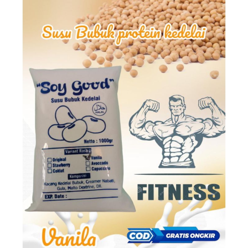 

Susu bubuk kedelai protein rasa vanila berat 1000gram