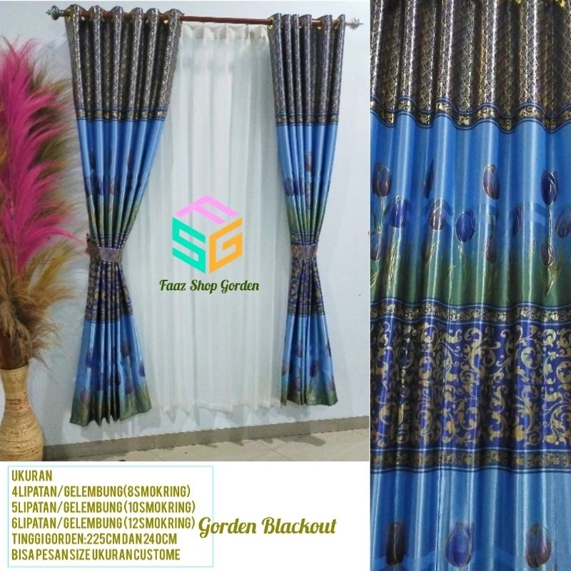 Gorden Blackout Premium Tebal Import Motif Bunga Tulip