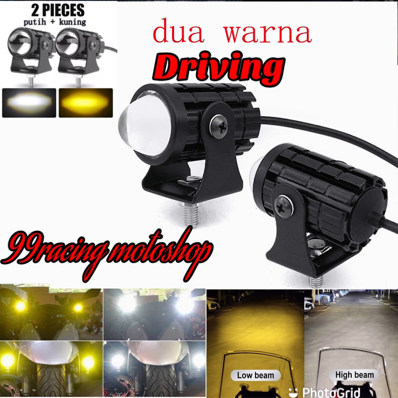 LAMPU DRIVING 2 warna 2pcs laser foglamp d2 superbright high low mini driving lampu tembak laser BONUS SAKLAR Lampu Sorot Motor