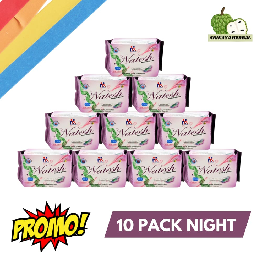 Pembalut Natesh Extra long 15 pak Paket Hemat 8