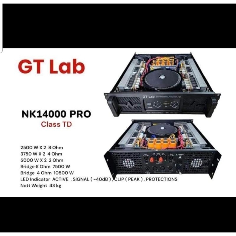 POWER AMPLIFIER GT LAB NK14000 PRO CLASS TD GARANSI ORIGINAL