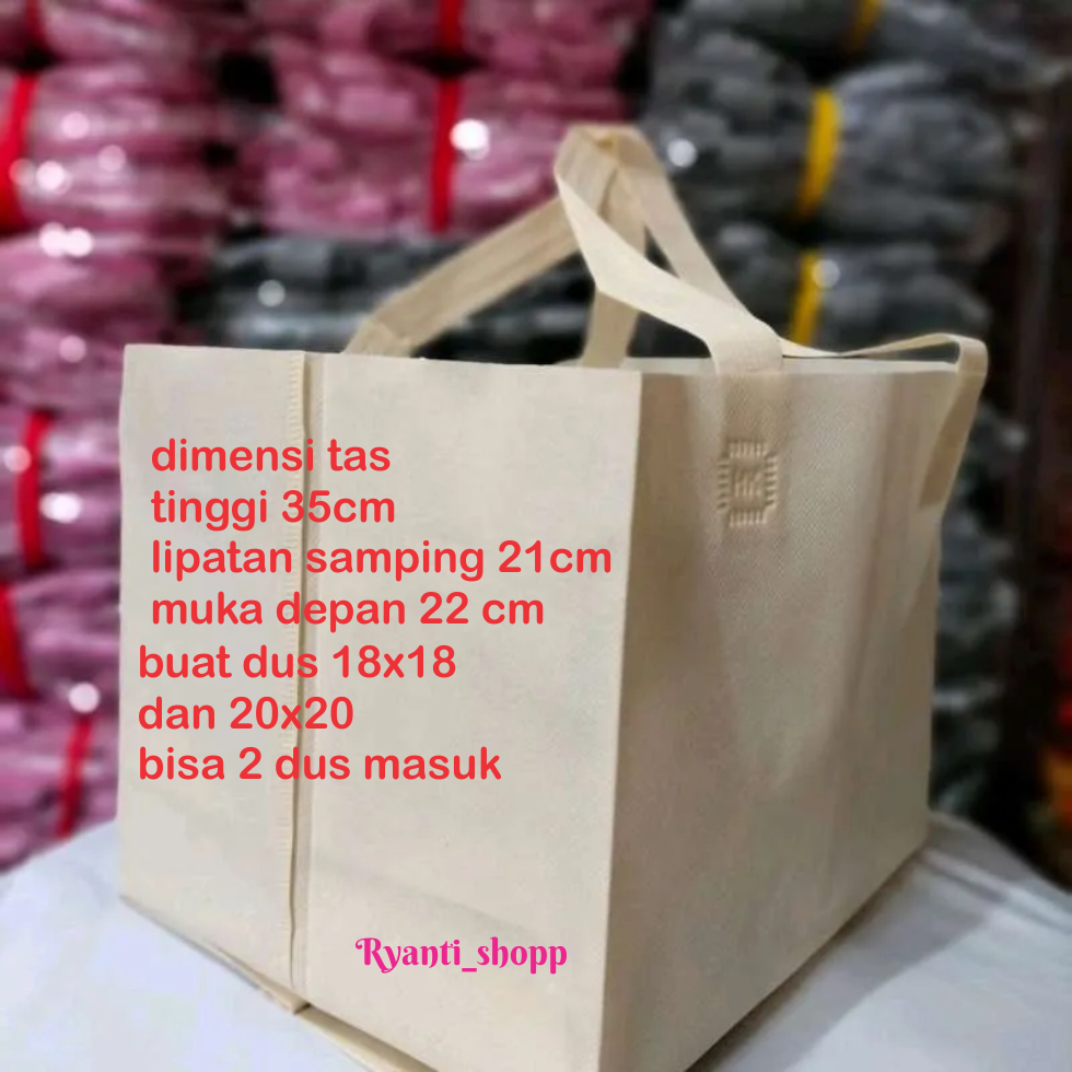 Tas Spunbond 75gsm model DUS BAG / BOK Nasi Uk 22x35x21cm TAS SPUNBOND SUPER TEBAL / TAS HAJATAN MURAH / tas bok nasi