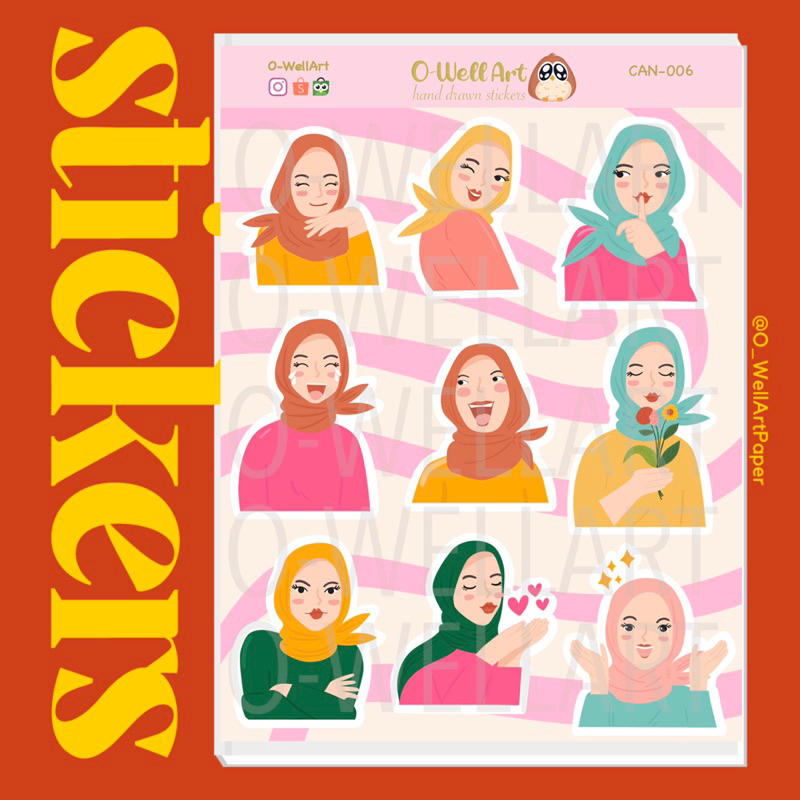 

Stiker Hijab Wanita Ceria - Cute Hijab Stickers - Vinyl (CAN-006)
