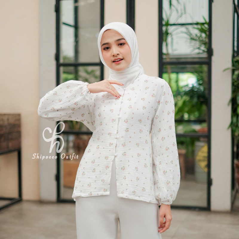 BLOUSE KOREA ATASAN KOREA ATASAN CRINKLE by Shipocco Outfit