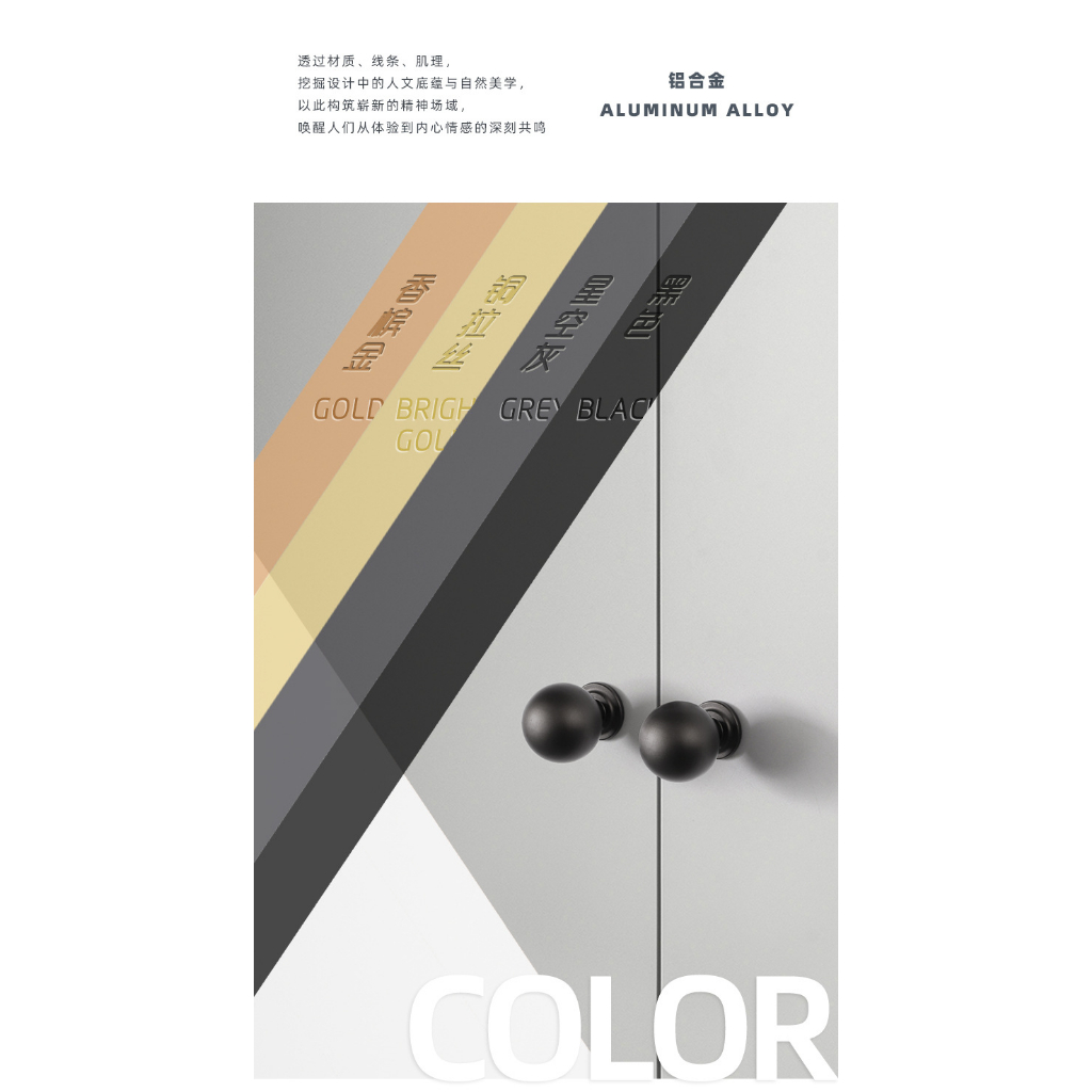 Bamboogrove_ Handle Tarikan Laci Hitam Black Gold Emas Knob Pegangan Tarikan Pintu Gagang Laci Bulat