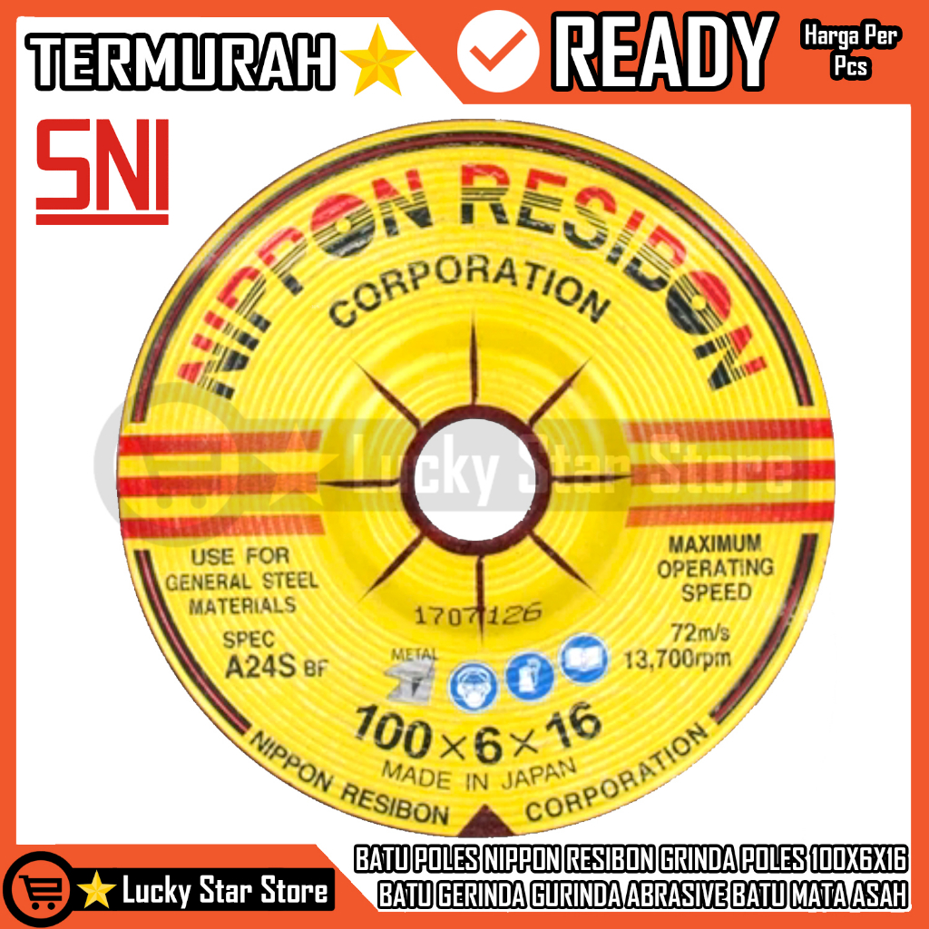 BATU POLES NIPPON RESIBON GRINDA POLES 4 INCI IN INCHI INCH 100X6X16 4" X 6MM BATU ASAH GERINDA GURI