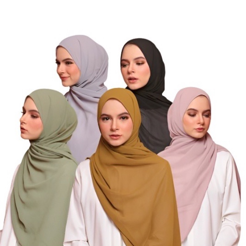 HIJAB PASHMINA CERUTY BABY DOLL POLOS KERUDUNG PASHMINA CERUTY JILBAB INSTAN IMPORT