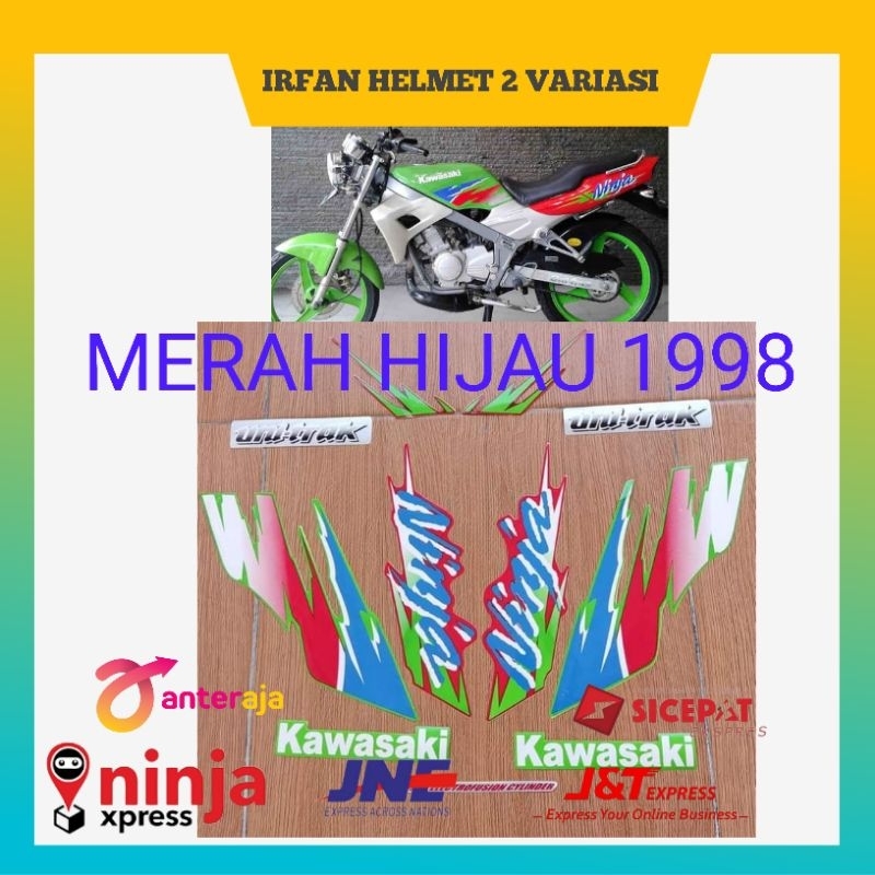 STIKER STRIPING NINJA KIS TAHUN 1998 MERAH HIJAU STIKER STRIPING TERLARIS