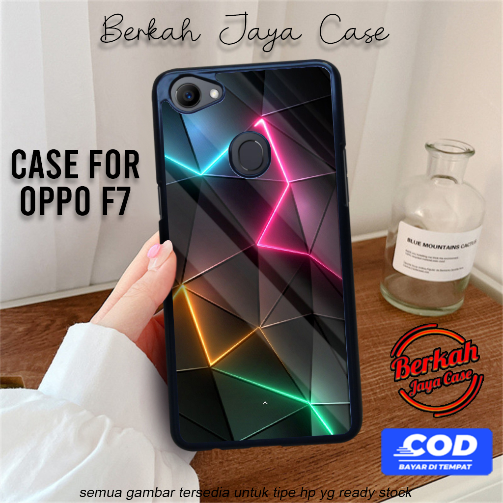 Case Hp Oppo F7 Casing Oppo f7 Motif ABSTRAKKUBIK Casing Hardcase Softcase Premium Glossy Kesing Aea