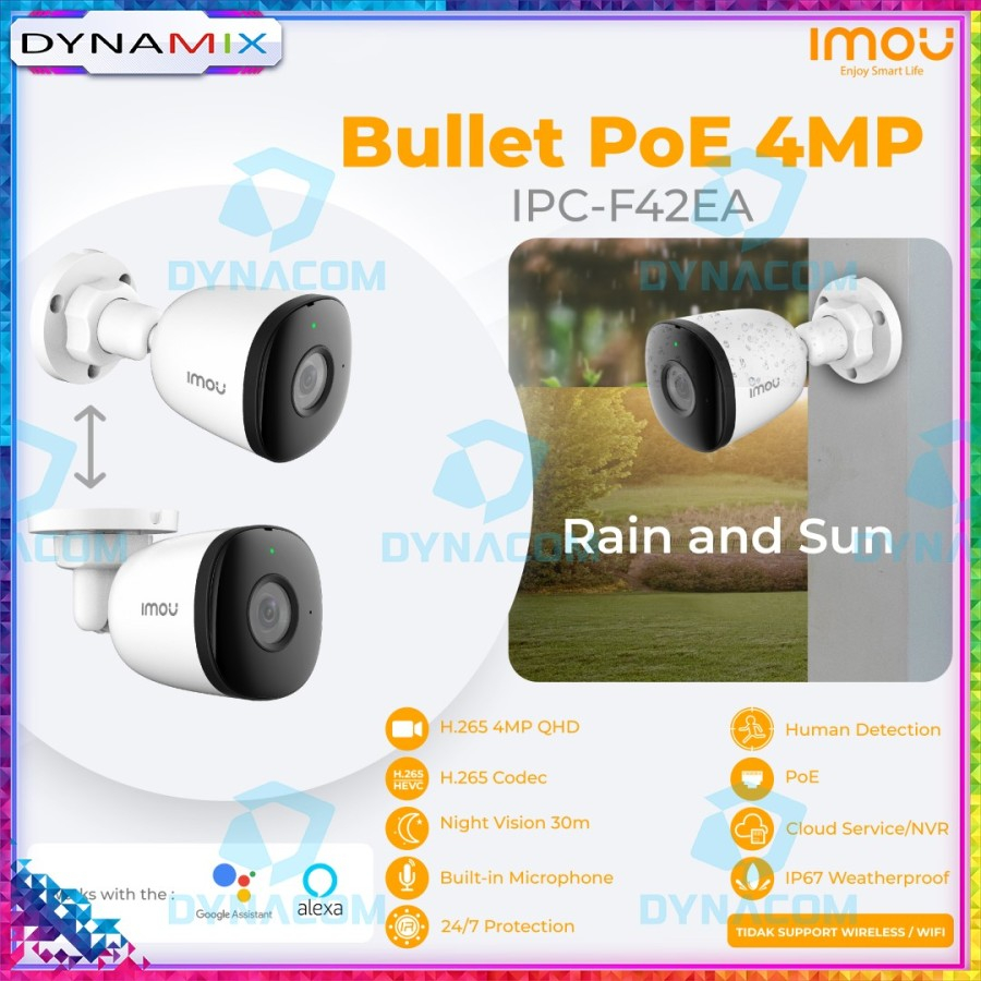 Outdoor CCTV IMOU Bullet POE 4MP Smart IP Camera CCTV Tahan Cuaca H.265 GARANSI RESMI | Kamera CCTV IP cam