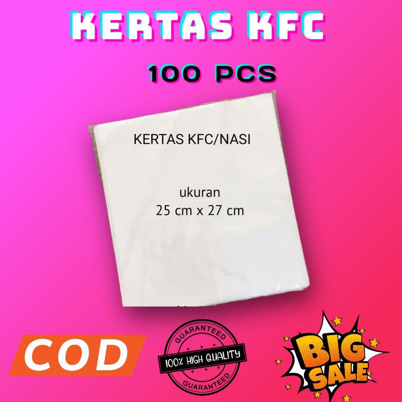

Kertas MG Paper isi 100 lembar / Nasi / Kfc / Kertas Bungkus / Putih