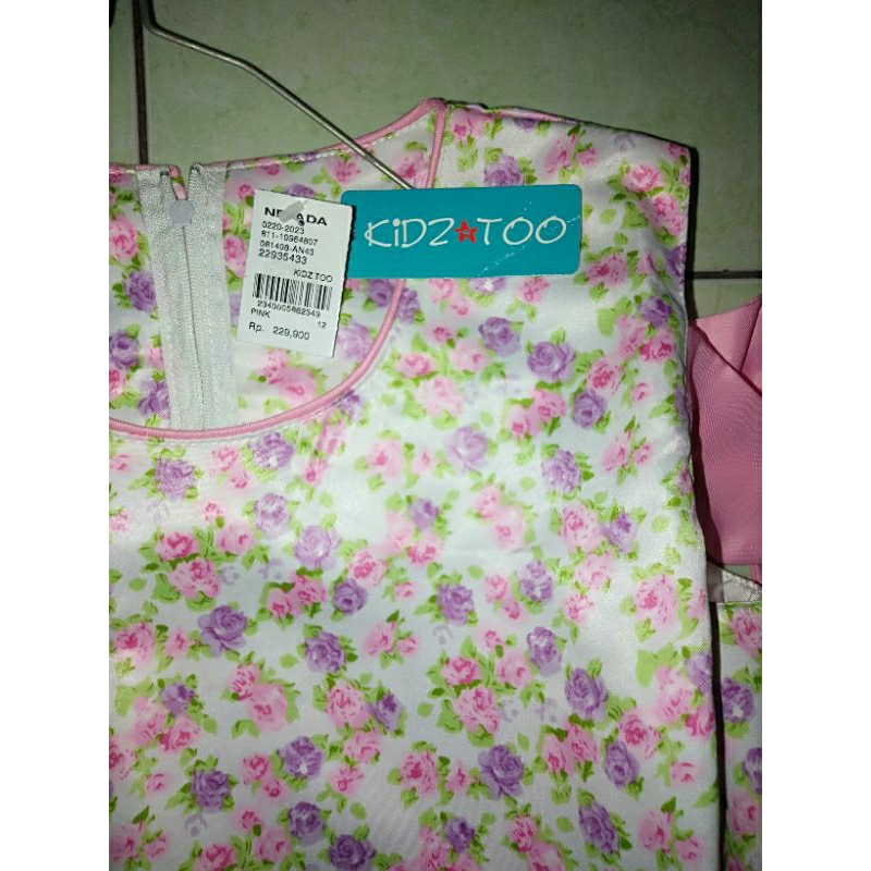 Kidz too dres anak perempuan motif bunga size 12