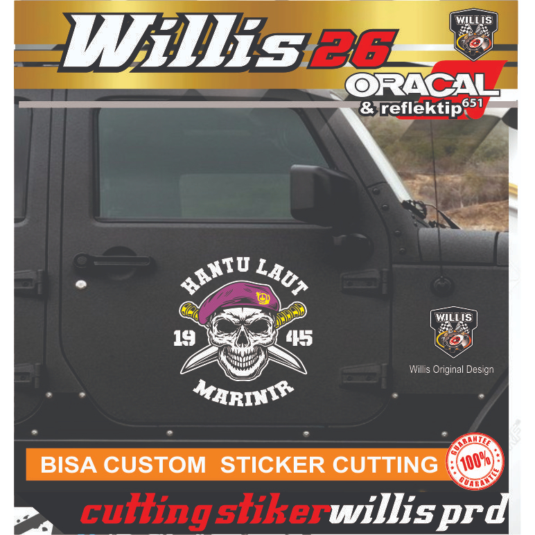 Sticker Mobil Hantu Laut stiker mobil