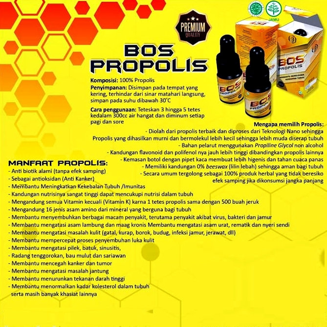 Bos Propolis Ori Bio Esa Kemasan 1 Box Isi 6 Botol