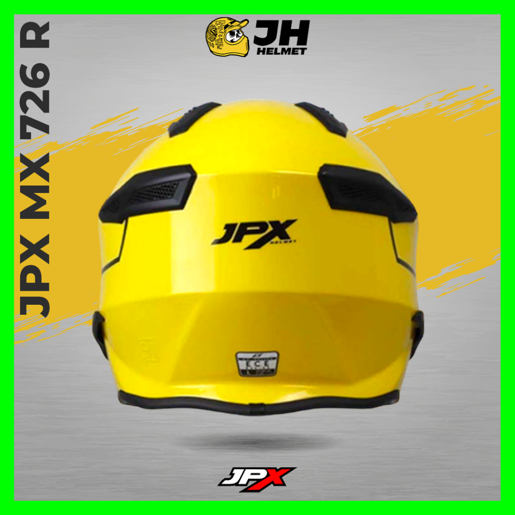 Helm JPX MX 726R MX02 X-Ride Yellow Lemon Doff | Helm Full Face | JUAL HELM