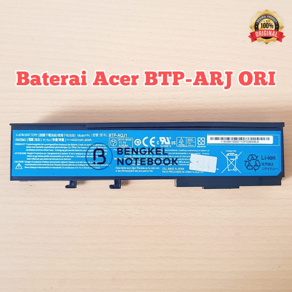 Baterai Acer BTP-ARJ1 GENUINE BTP-AMJ1 BTP-ANJ1  BTP-AOJ1  BTP-APJ1  BTP-AQJ1 BTP-ARJ1 BTP-ASJ1 BTP-B2J1 GARDA31 GARDA32  ACER Aspire 2920 3620 3640 3670 5540 5550 5560 5590. Extensa 3100 ACER TM 2420 2440 2470 3240 3250 3280 3290 4620 4630 6231 6252 ORI