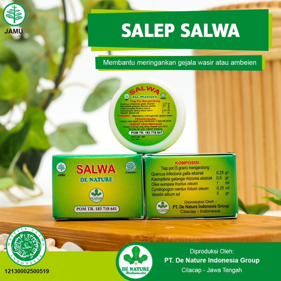SALEP SALWA AMAN UNTUK ANAK, IBU HAMIL ATAU MENYUSUI OBAT WASIR AMBEIEN HERBAL DE NATURE