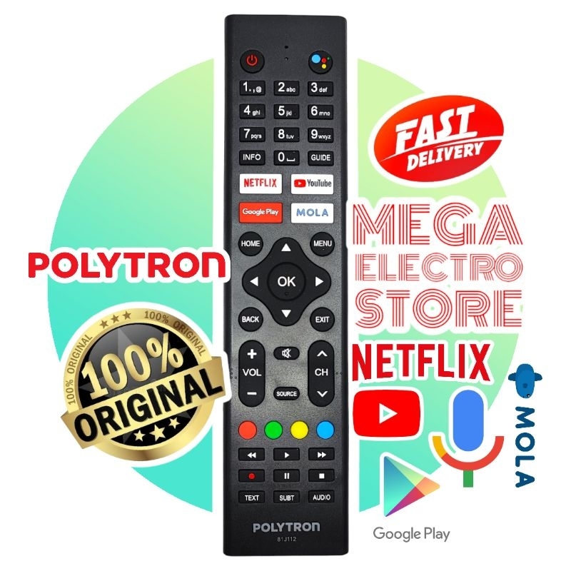 Remote Tv POLYTRON ANDROID ORIGINAL Google Assistant  -  I4