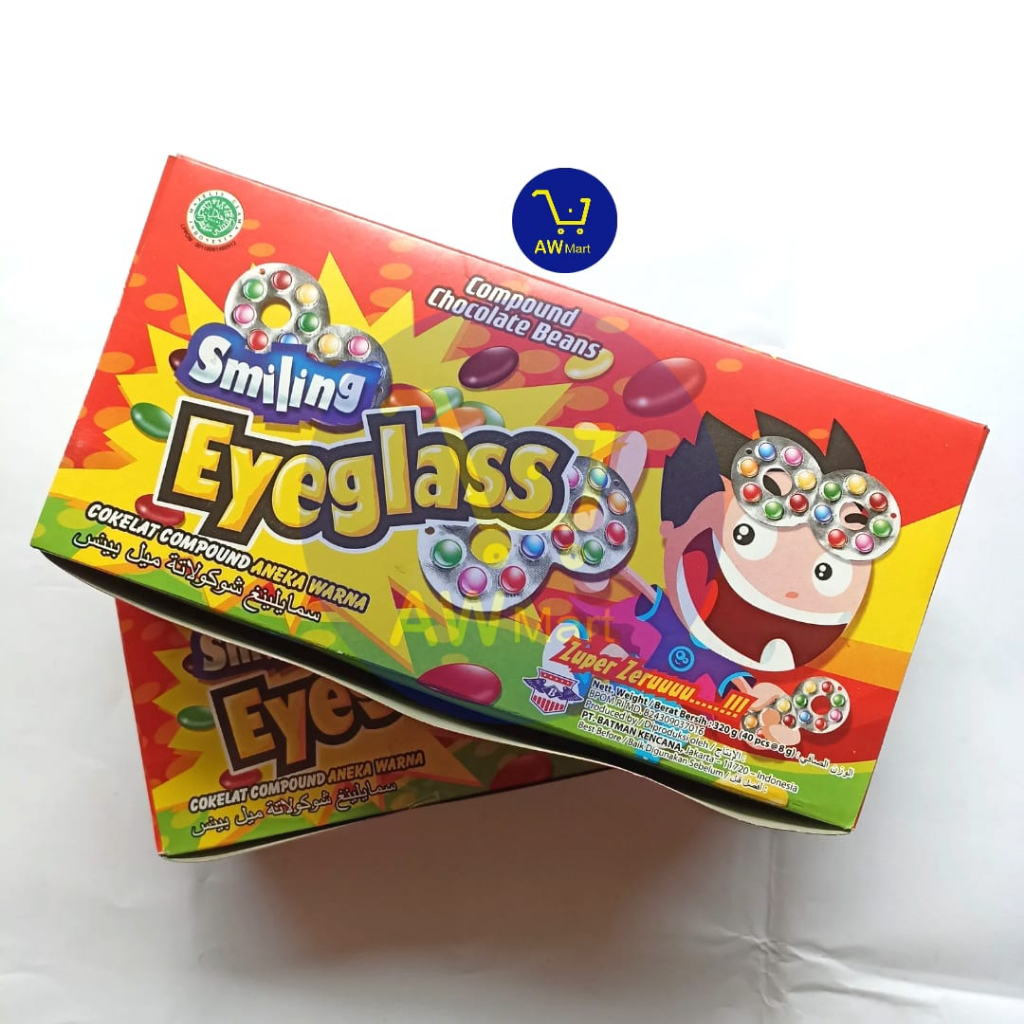 PERMEN COKELAT SMILING KACAMATA EYEGLASS BOX 320 GRAM ( 40PCS X 8GRAM) – PERMEN COKELAT SMILING KACAMATA BOX 320GRAM