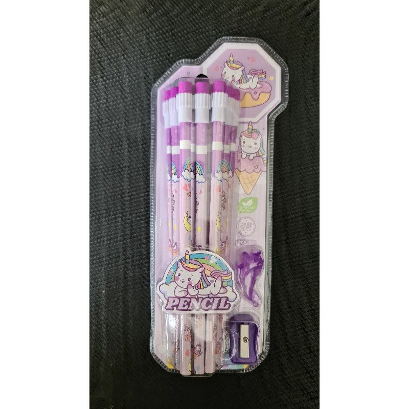 

Pensil tulis 2B Unicorn pink lucu 12 Pcs - ungu