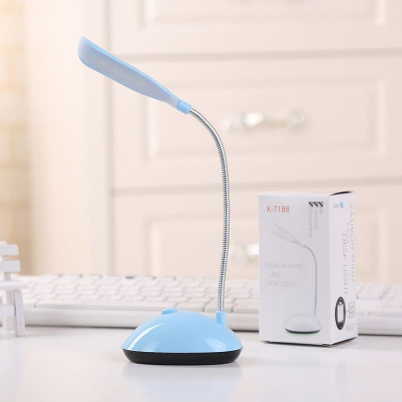 Lampu Meja Belajar Mini Kecil Led Flexible Lampu Kerja Baca Desk Lamp Portable