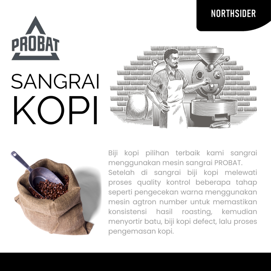 BIJI KOPI SUSU RAZETA'55 BLEND ROBUSTA-ARABIKA  - 200GR NORTHSIDER COFFEE