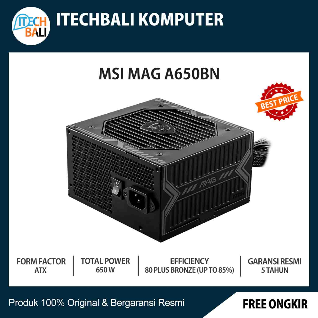 PSU MSI MAG A650BN 650W 80+ BRONZE