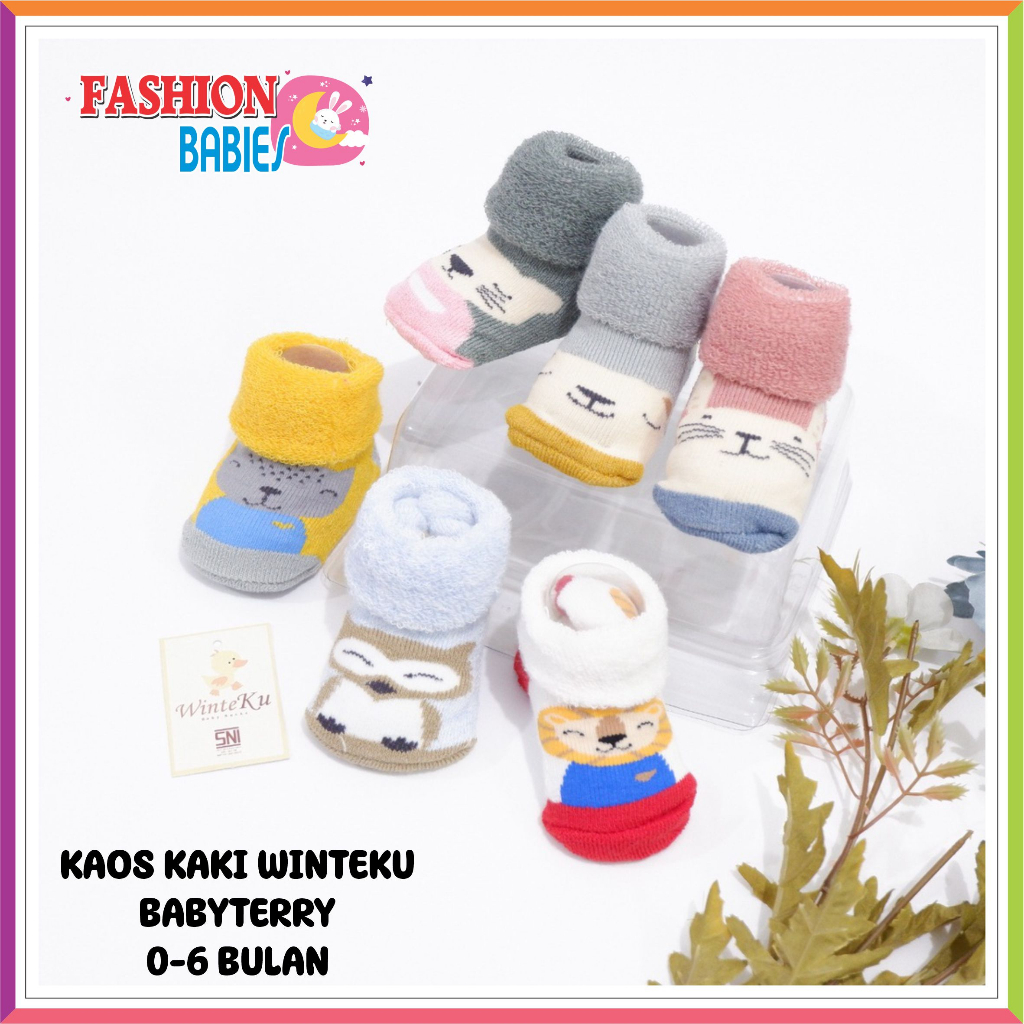 WINTEKU KAOS KAKI BABYTERRY PREMIUM 0-6 BULAN / KAOS KAKI BAYI PREMIUM