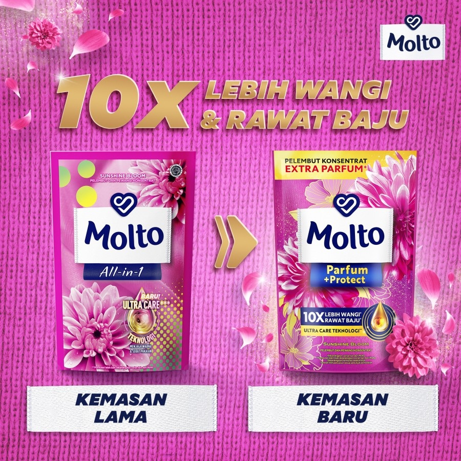 PEWANGI &amp; PELEMBUT PAKAIAN  MOLTO ALL-IN-1 PINK ULTRA CARE CAIR KONSENTRAT 650ML BAJU