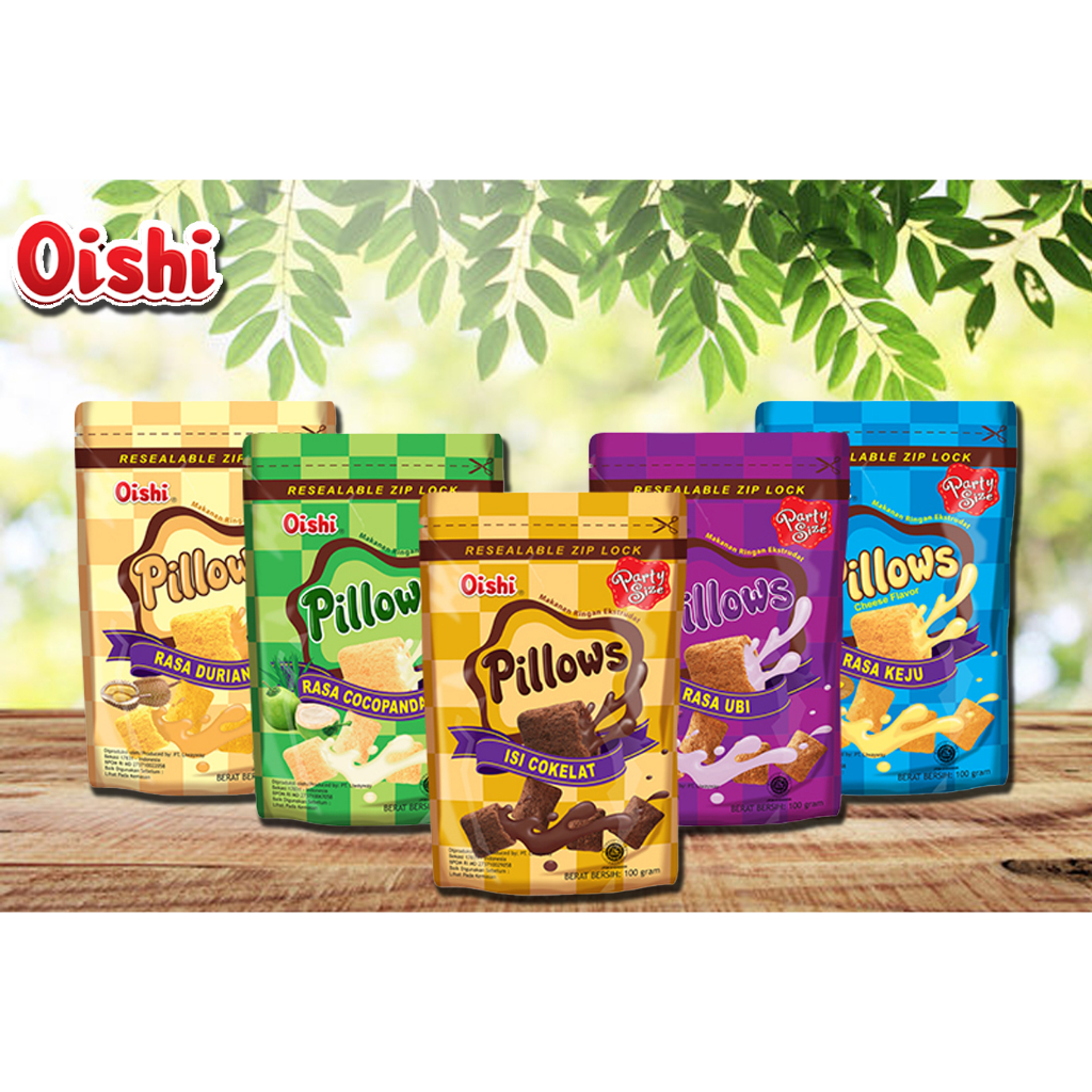 

Oishi Pillows Camilan Snak renyah Pouch 100gr