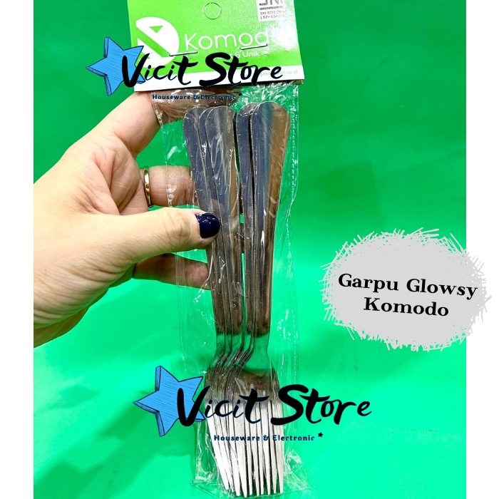 Sendok Garpu Makan Stainless Komodo Glowsy Harga 1pack isi 6pcs