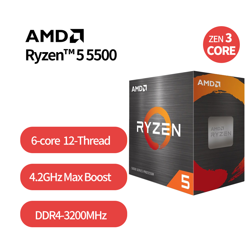 AMD Ryzen 5 5500 3.6Ghz Up To 4.2Ghz AM4 [Box]