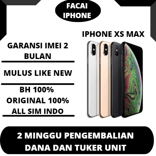 Iphone Xs Max 64GB/256GB second/bekas fullset original 100% mulus like new