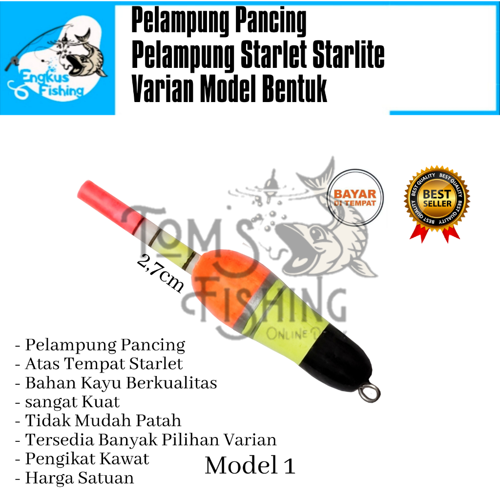 Pelampung Pumbul Pancing Starlite Kayu Pendek / Panjang Varian Model Bentuk Murah - Engkus Fishing