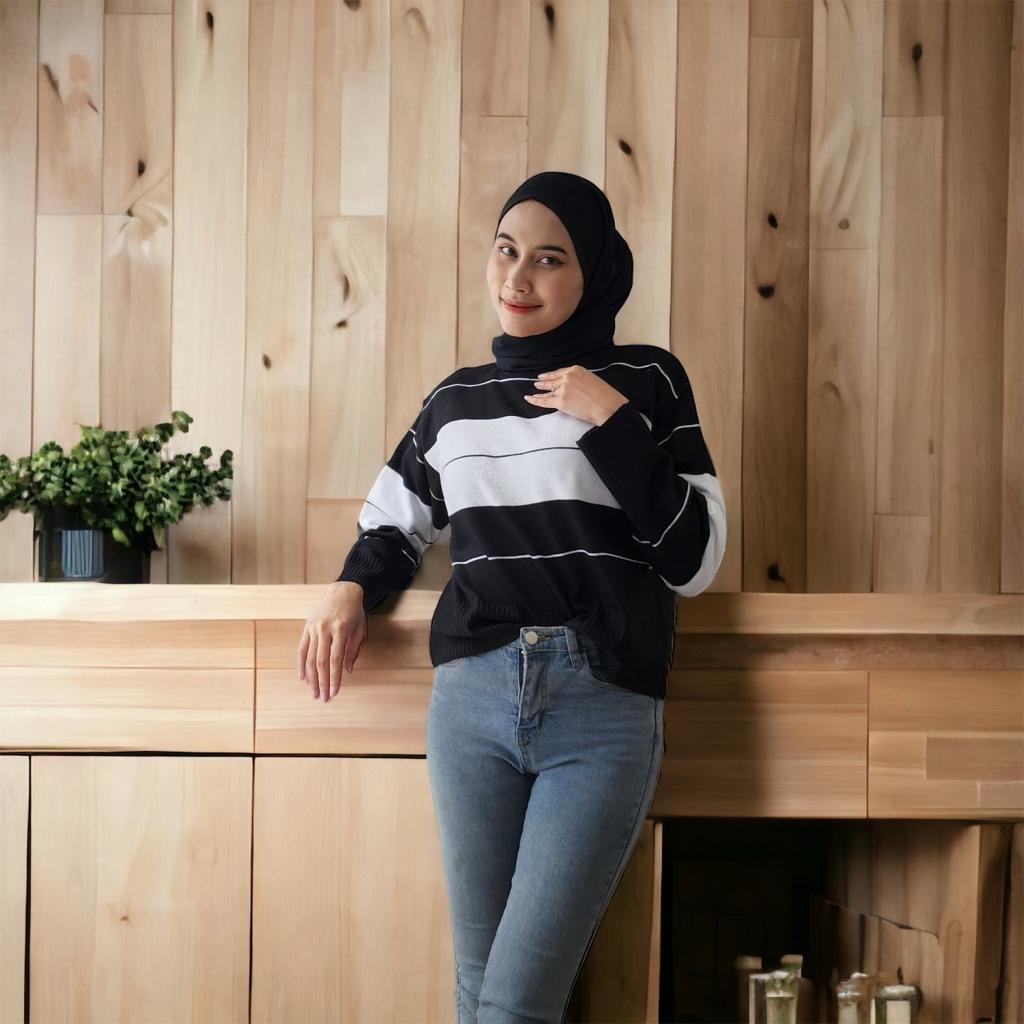 CORA TOP KNITE SWEATER | BAJU RAJUT WANITA KOREAN