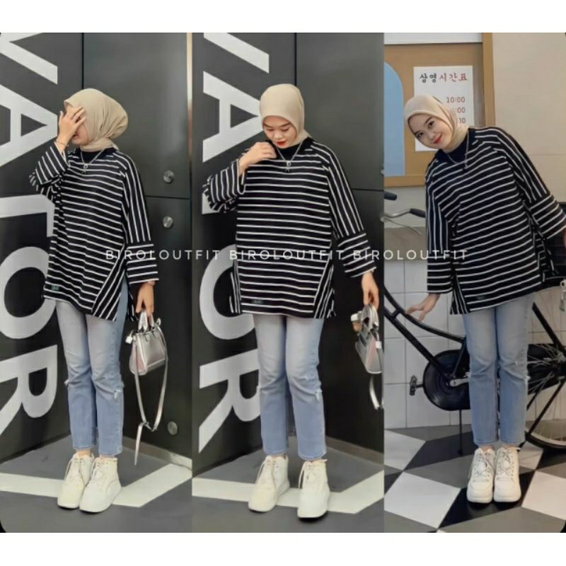 ZEA KAOS OVERSIZE/KSOS STRIP/KAOS HIJAB