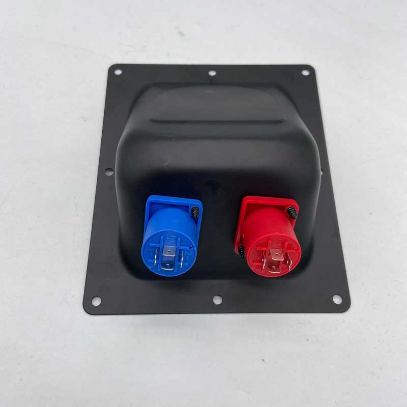 2pcs Plat Spikon Speaker Cekung Besi Besar+Panel Terminal Speakon