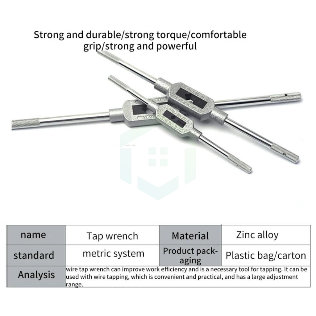 Adjustable Tap Wrench Thread Metrik Handle Keran Menekan Alat untuk Membesarkan Lubang Alat Aksesoris untuk Kerajinan Kayu