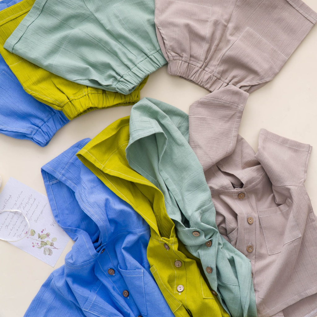 SET KENAN HOODIE SETELAN LINEN ANAK UNISEX 1-4 tahun Setelan Anak LakiLaki Setelan Anak Perempuan