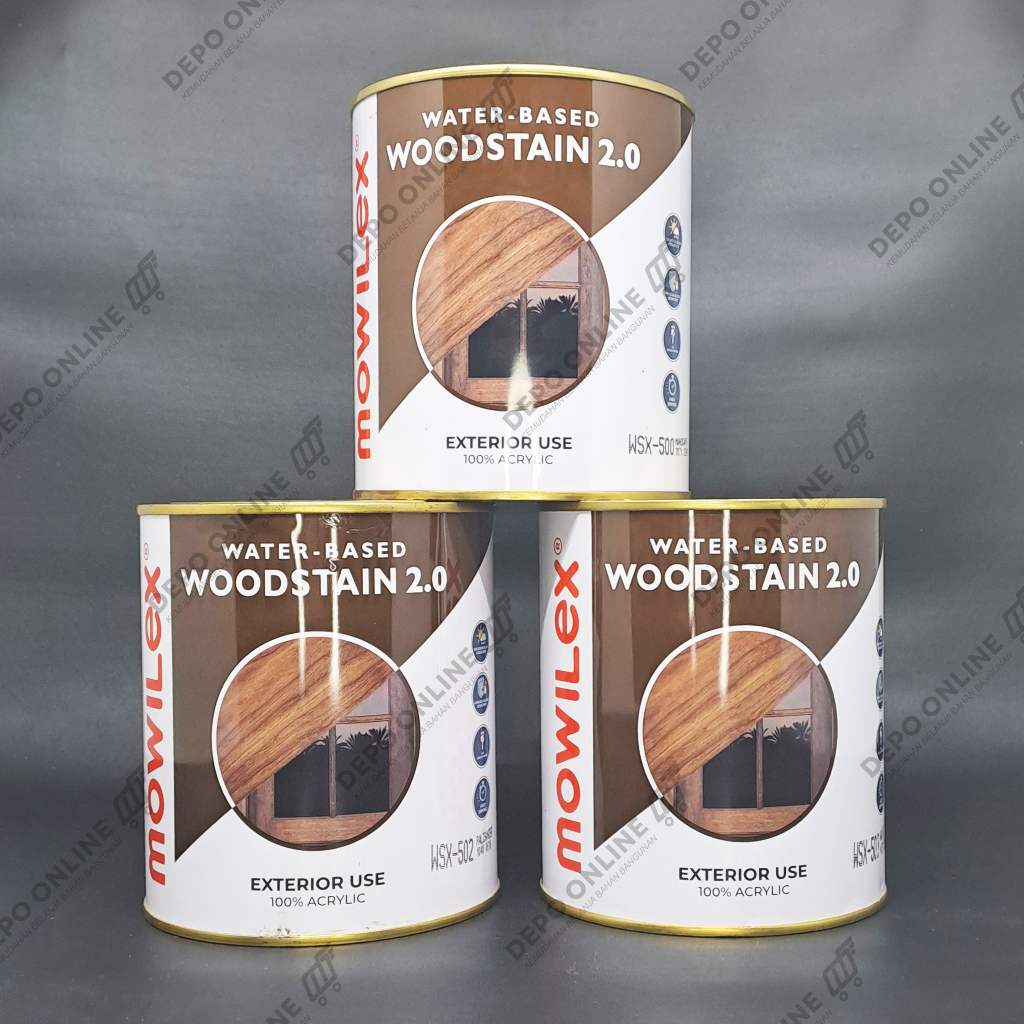 CAT KAYU MOWILEX WATER-BASED WOODSTAIN 2.0 EKSTERIOR 1 LITER
