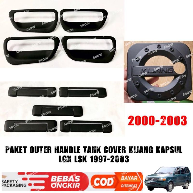 Paket Outer Handle Tank Cover Kijang Kapsul krista LGX LSK 1996 1997 2000 2001 2003 Hitam