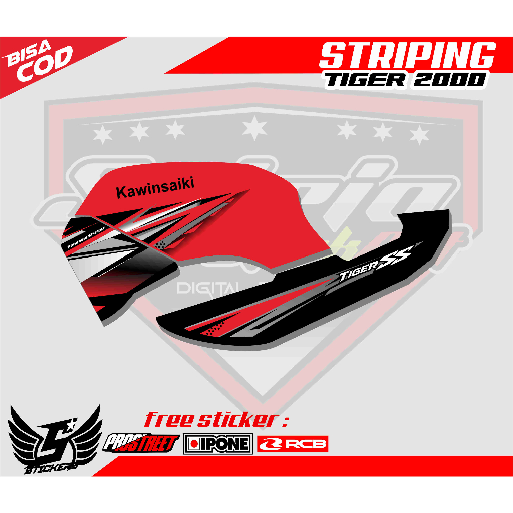 STRIPING VARIASI MOTOR TIGER 2000 / STICKER LIST VARIASI HONDA TIGER 2000