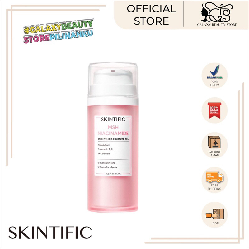 SKINTIFIC MSH NIACINAMIDE BRIGHTENING MOISTURE GEL 80gr / SKINTIFIC MOISTURIZER PINK 80gr