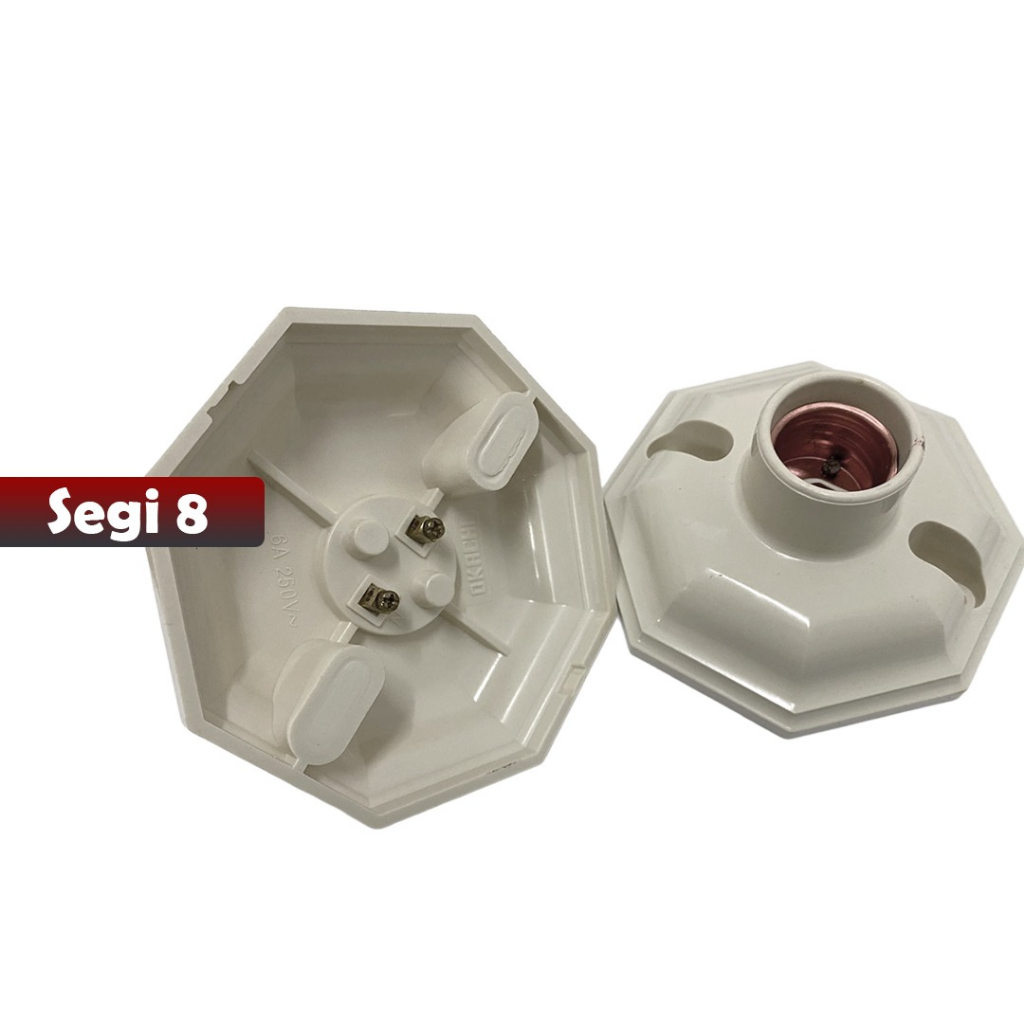 FITTING LAMPU PLAFON SEGI 8 SATU MODEL WARNA CREAM - YOSINOGAWA