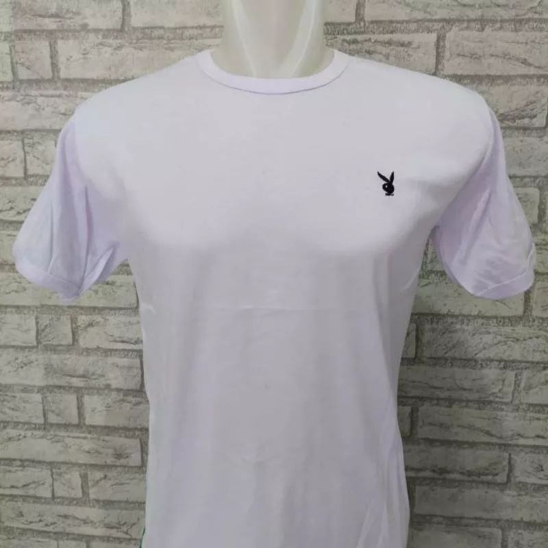 Kaos playboy cowok polos lengan pendek