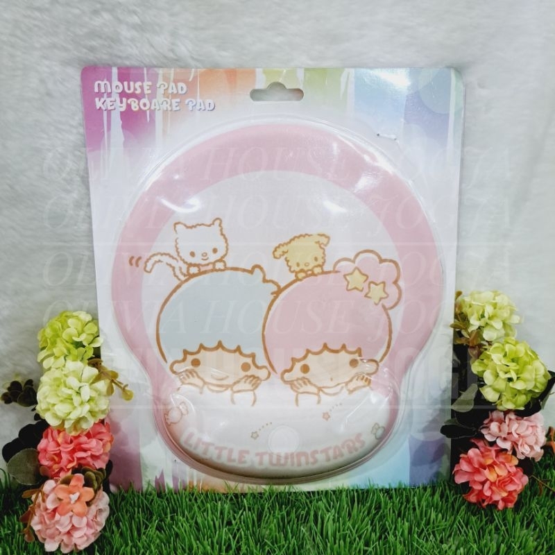 Mouse Pad Bantalan Little Twinstars Pink Mouse Pad Little Twinstars Oval Alas Mouse Little Twinstars
