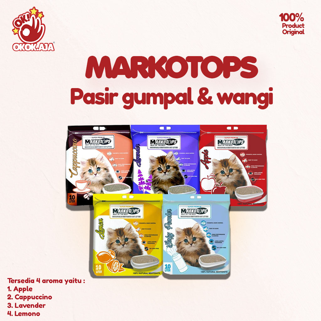 MARKOTOPS 10L Pasir kucing gumpal wangi  ( GRAB GOSEND )