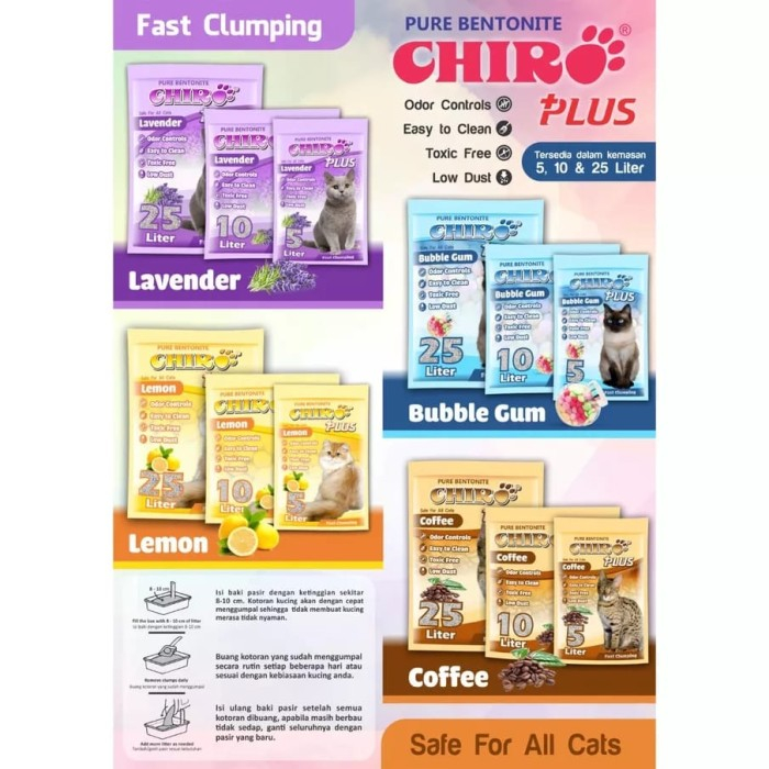 Pasir CHIRO Gumpal Wangi Untuk Kucing 10L