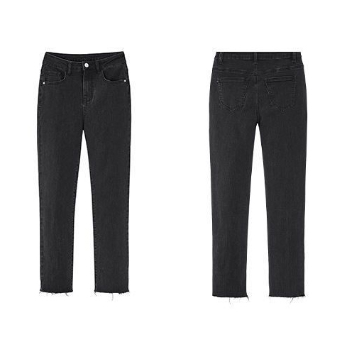 Kulot Celana Panjang Jeans Wanita Rawis Highwaist Korean Hitam